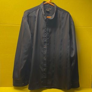 Syllables brown/dark brown striped long sleeve button down shirt mens size L